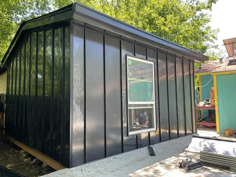 Black standing seam metal wall panels for Metal Roof Installation in Gages Lake